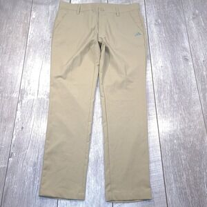 Adidas Golf Advantage Tapered Pants Mens 32x29 Tan Khaki Performance Stretch